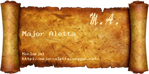 Major Aletta névjegykártya