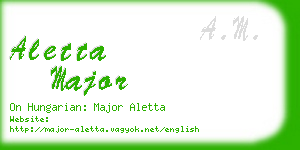 aletta major business card